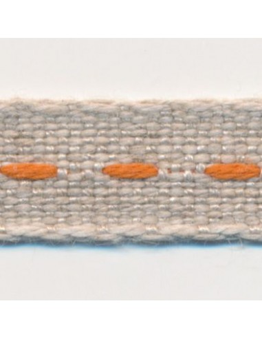 Single Stitched Linen Ribbon 2 Ecru & Brick pas cher chine