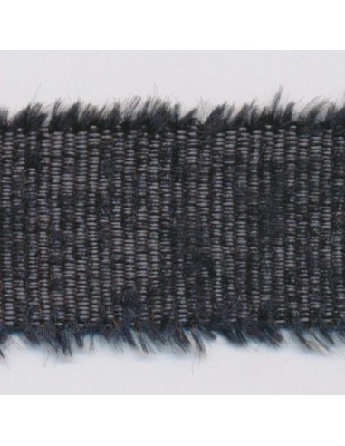 Shaggy Grosgrain Ribbon 105 Steel Black & Black de la marque