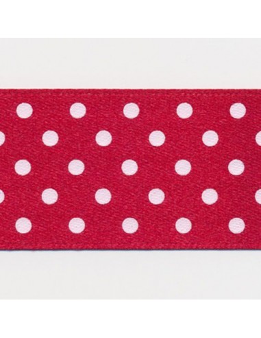 Dot Print Ribbon (Double-Face Satin) 12 Red & White le concept de la Pate a emporter 