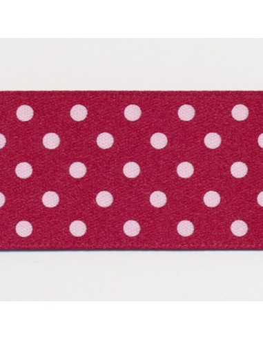 Dot Print Ribbon (Double-Face Satin) 13 Garnet & Pale Pink la chaussure