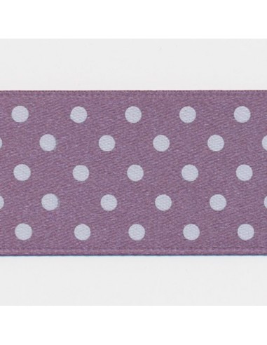 Dot Print Ribbon (Double-Face Satin) 14 Ayame & Lavender pas cheres