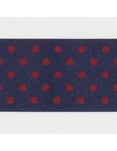 Dot Print Ribbon (Double-Face Satin) 17 Night Blue & Scarlet 50% de réduction en Octobre 2024