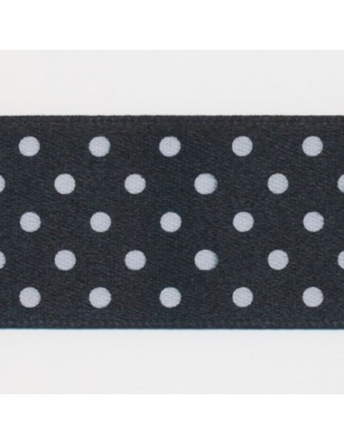 Dot Print Ribbon (Double-Face Satin) 20 Black & White 2024