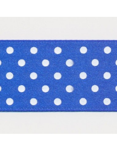 Dot Print Ribbon (Double-Face Satin) 26 Blue & White france