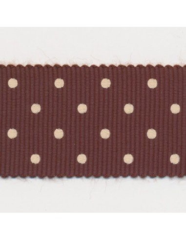 Dot Print Ribbon (Grosgrain) 4 Dark Brown & Beige prix pour 