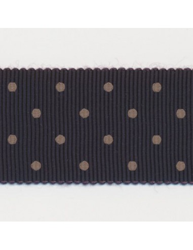 Dot Print Ribbon (Grosgrain) 5 Coffee Brown & Camel À commander