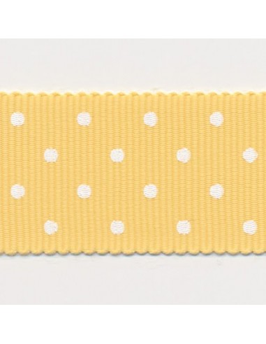 Dot Print Ribbon (Grosgrain) 14 Saffron & White la chaussure