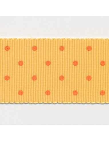 Dot Print Ribbon (Grosgrain) 23 Saffron & Orange pas chere