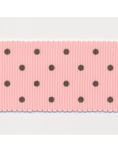 Dot Print Ribbon (Grosgrain) 24 Pink & Coffee Brown Comment ça marche