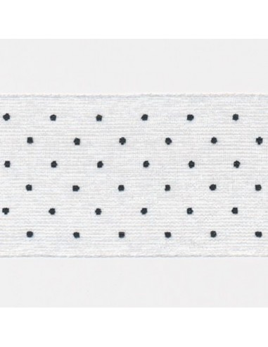 Dot Print Ribbon (Organdy) 10 White & Black Comment ça marche