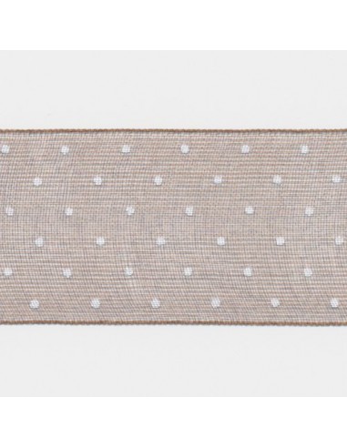 Dot Print Ribbon (Organdy) 12 Brown & White des créatures d'habitude