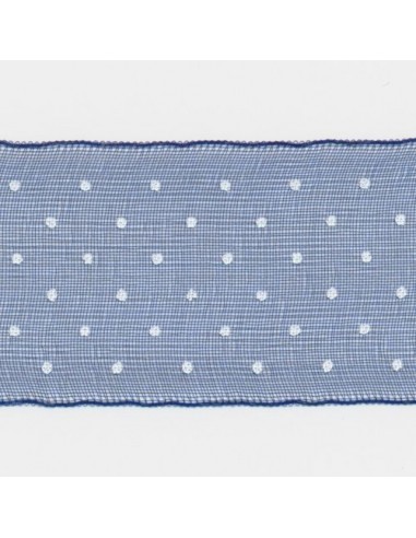 Dot Print Ribbon (Organdy) 13 Blue & White l'évolution des habitudes 