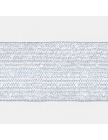 Dot Print Ribbon (Organdy) 18 Blue Light & White Les êtres humains sont 